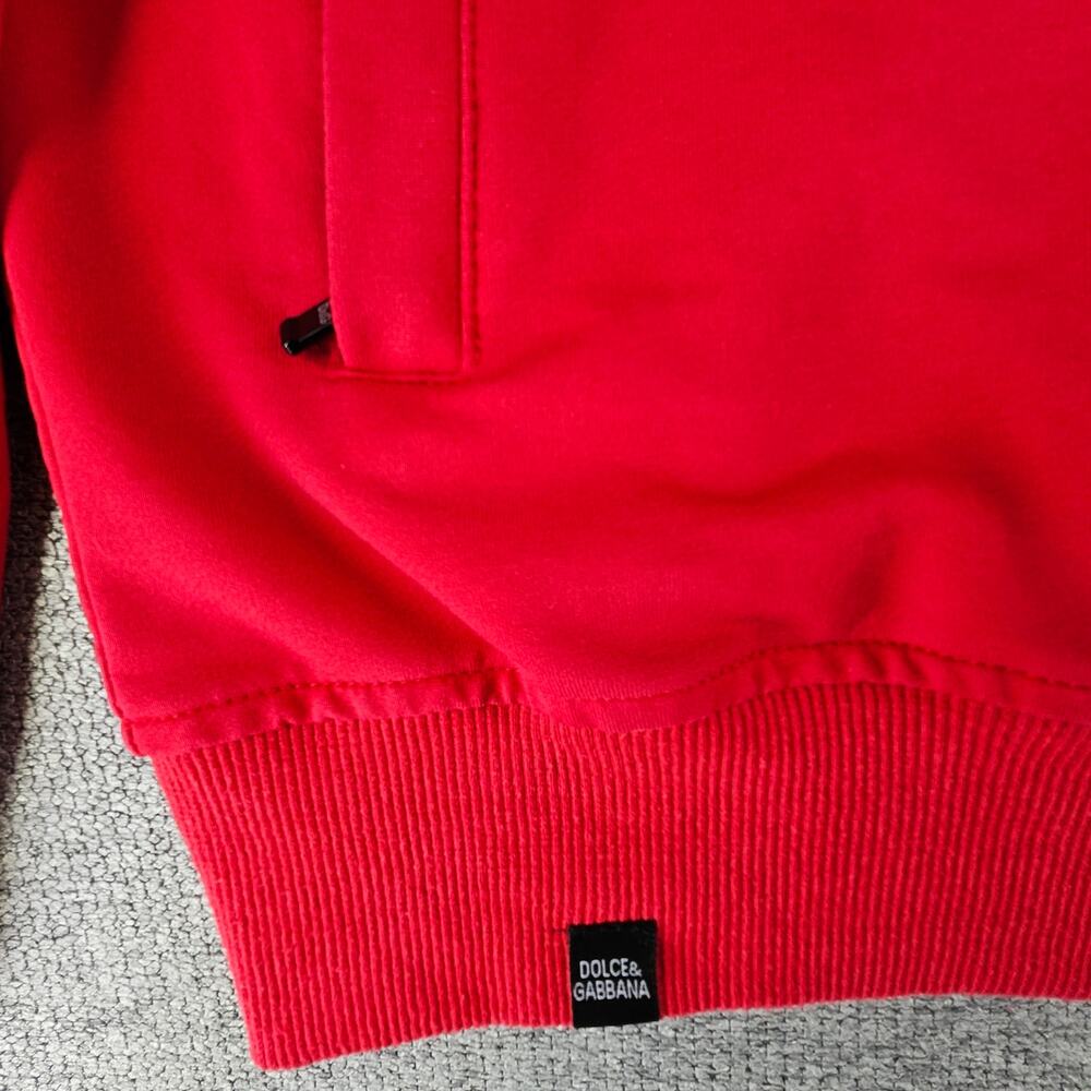 RED ZIP-UP HOODED SWEATSHIRT WITH W/ DG LOGO MADE IN COLOMBIA SIZE LARGE COTTON - Picture 8 of 13